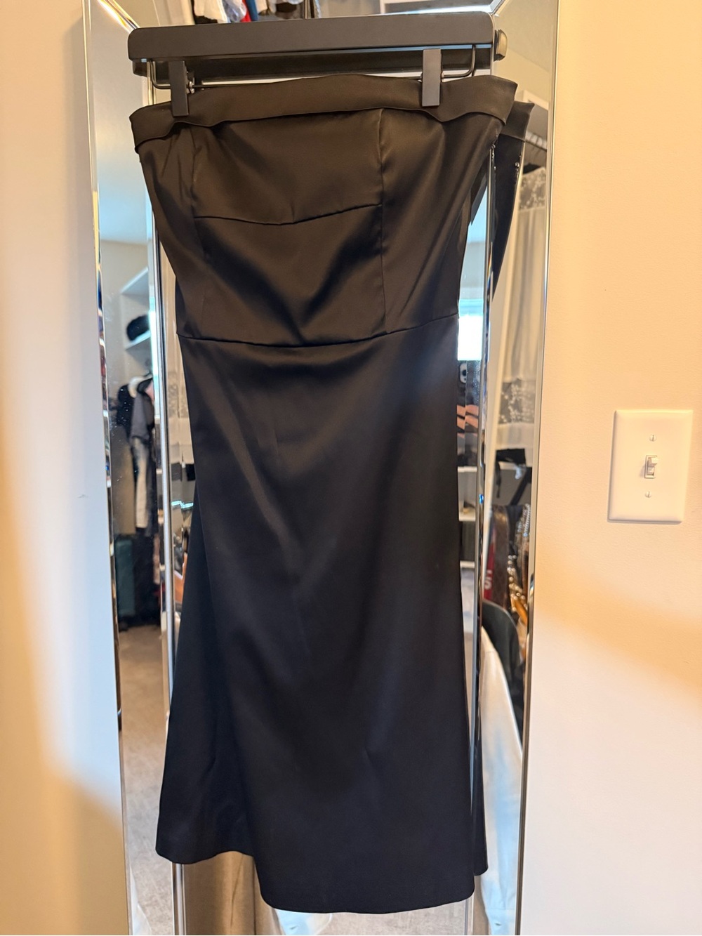 White House Black Market Black Strapless Midi Dress